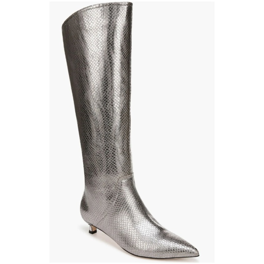 27 Edit Naturalizer Leather Metallic‎ Snake Print Kitten Heel Knee High Boots 7M